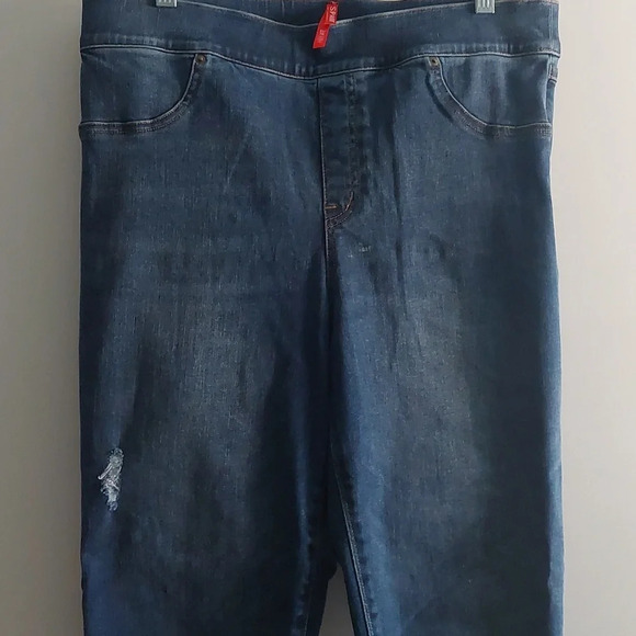 Spanx Pull-on Ankle Stretch Denim Skinny Jeans Size XL Euc - Picture 5 of 8